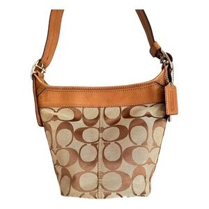 Vintage Coach Legacy Purse Canvas/ Leather Strap Bag.